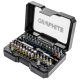 GRAPHITE Csavarhúzó bitkészlet, 60db., bitek 25mm - 58db, mágneses bittartók 2db 56H600