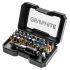 GRAPHITE Csavarhúzó bitkészlet, 32db, bitek 25mm - 30db, adapter 1/4" - 1db, mágneses bittartó - 1db 56H608