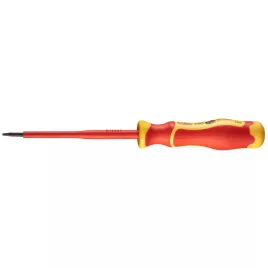   NEO TOOLS Csavarhúzó lapos, 1000V, szigetelt, 0.6x3x100mm, S2 acél 25 év garanciával 04-131