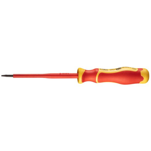 NEO TOOLS Csavarhúzó lapos, 1000V, szigetelt, 0.6x3x100mm, S2 acél 25 év garanciával 04-131