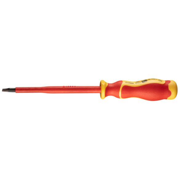 NEO TOOLS Csavarhúzó lapos, 1000V, szigetelt, 1x5,5x125mm, S2 acél 25 év garanciával 04-133