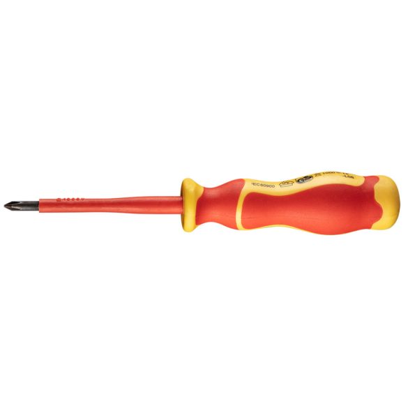 NEO TOOLS Csavarhúzó PH 1000V, szigetelt, PH1x4.5x80mm, S2 acél 25 év garanciával 04-138