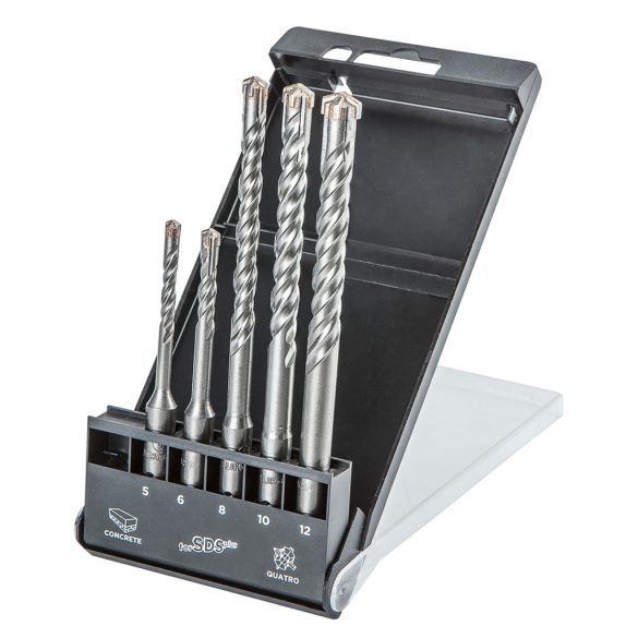 GRAPHITE Betonfúró készlet SDS PLUS 5, 6 x110mm + 8, 10, 12 x160mm, 4 élű, 5db 57H572
