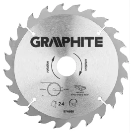   GRAPHITE Körfűrészlap keményfém fogakkal, 190x30mm, 24 fog 57H668
