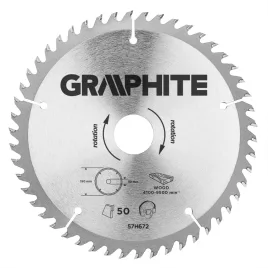   GRAPHITE Körfűrészlap keményfém fogakkal, 190x30mm, 50 fog 57H672