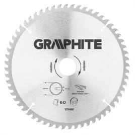   GRAPHITE Körfűrészlap keményfém fogakkal, 216x30mm, 60 fog 57H681