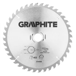   GRAPHITE Körfűrészlap keményfém fogakkal, 255x30mm, 40 fog 57H686