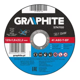   GRAPHITE Vágókorong fémhez 125x1.6x22mm, 41 A60-T-BF 57H700
