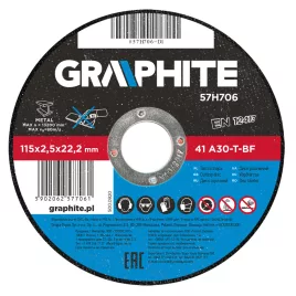   GRAPHITE Vágókorong fémhez 115x2.5x22mm, 41 A30-T-BF 57H706