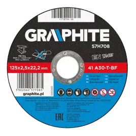   GRAPHITE Vágókorong fémhez 125x2.5x22mm, 41 A30-T-BF 57H708