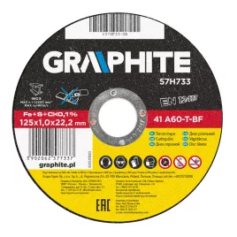 GRAPHITE Vágókorong fémhez 125x1mm INOX 57H733