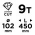 GRAPHITE Gyémánt magfúró korona, 102x450mm, 9 szegmenses, 58G540 géphez 57H862