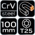 NEO TOOLS Csavarhúzó TORX T25x100mm 25 év garanciával 04-189