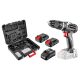 GRAPHITE Akkus szénkefementes ütvefúró Energy+, 2db akku+töltő! 18V/2Ah, 13mm, koffer 3 év garanciával 58G020-SET2