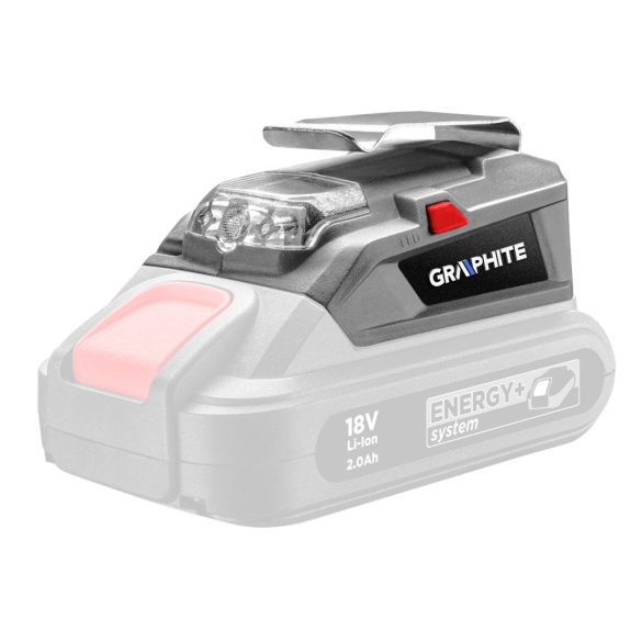 GRAPHITE Powerbank adapter + LED lámpa, Energy+, akku nélkül!!! 3 év garanciával 58G025