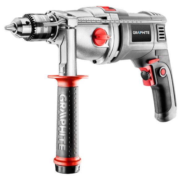 GRAPHITE Ütvefúró 1050W, 0-1100, 0-3000/min, két sebesség, fogastokmány 3-13mm, koffer 3 év garanciával 58G722