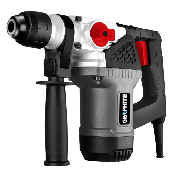 GRAPHITE Fúrókalapács vésőfunkcióval, SDS PLUS, 900W, 4J, fogas tokmány, tartozékok, koffer 3 év garanciával 58G860