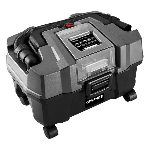 GRAPHITE Akkus száraz/nedves porszívó, Energy+ 18V, 10kPa, 10L porgyűjtő, akku nélkül!!! 3 év garanciával 58GE105