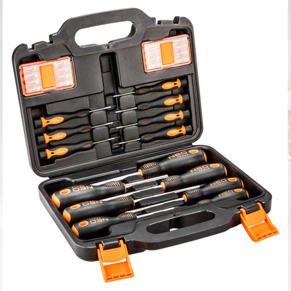 NEO TOOLS Csavarhúzó készlet + bitek 30db 25 év garanciával 04-209