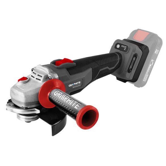 GRAPHITE Akkus szénkefementes sarokcsiszoló, Energy+ ,18V , 125mm, 9200 ford/perc, akku nélkül 3 év garanciával 58GE142