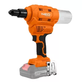   NEO TOOLS Akkus popszegecshúzó, Energy+, 18V, szegecsátmérő 2,4-6-4mm, húzóerő 12000 N 3 év garanciával 04-617