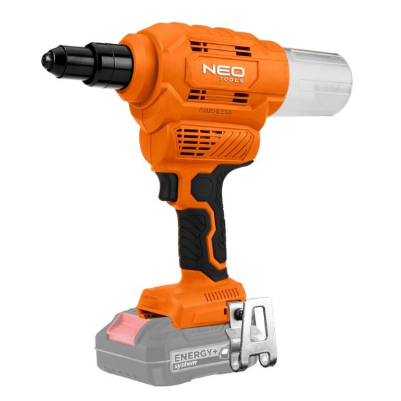 NEO TOOLS Akkus popszegecshúzó, Energy+, 18V, szegecsátmérő 2,4-6-4mm, húzóerő 12000 N 3 év garanciával 04-617