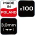 NEO TOOLS Hézagoló-, fugakereszt körmerevítéssel 3,0mm, 100db 61-116