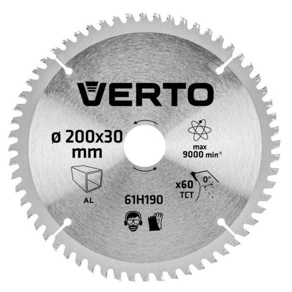 VERTO Körfűrészlap ALUMINIUMHOZ, keményfém, 200x30mm, 60 fog 61H190