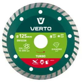 VERTO Gyémánt vágókorong 125mm turbo 61H2T5