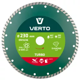 VERTO Gyémánt vágókorong 230mm turbo 61H2T9