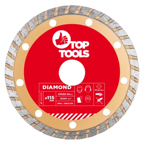 Top Tools Gyémánt vágókorong 115mm turbo 61H335