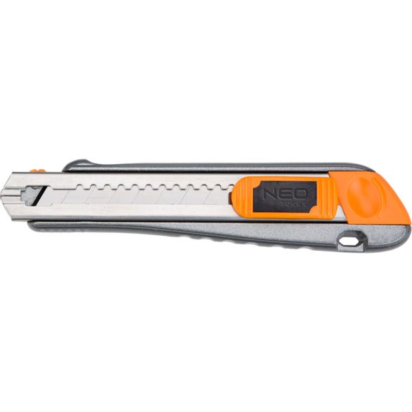 NEO TOOLS Törhető pengés kés 18mm, fém vezetősín 63-021