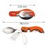 NEO TOOLS Tábori kemping zsebkés, 10cm, evőeszköz funkció, alumínium 63-027