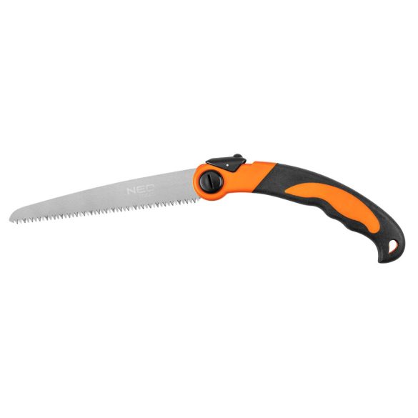 NEO TOOLS Túlélő kézifűrész, 21cm, összecsukható, Penge vastagság 0,85mm, 66HRC, 3 soros pengefelépítés 63-120