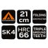 NEO TOOLS Túlélő kézifűrész, 21cm, összecsukható, Penge vastagság 0,85mm, 66HRC, 3 soros pengefelépítés 63-120