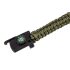 NEO TOOLS Túlélő karkötő 5 az 1-ben: 3.5m paracord(250kg-ig), kovakő, iránytű, kés, síp, zöld, szélessége 26mm 63-140