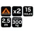 NEO TOOLS Függőágy hosszabbító hevederek 2dbx2,5 m, szemes, 200kg 63-141