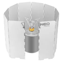   NEO TOOLS Szélárnyékoló kemping gázégőhöz, 840(ker)x240mm(mag) 63-142
