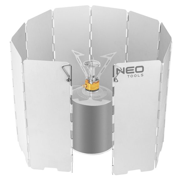 NEO TOOLS Szélárnyékoló kemping gázégőhöz, 840(ker)x240mm(mag) 63-142