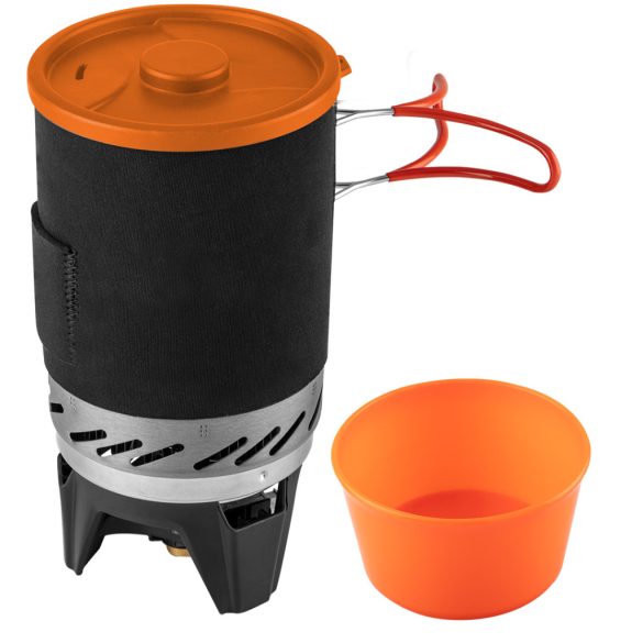NEO TOOLS Kemping főzőkészlet: alu edény, gázégő, műanyag tál, 3az1-ben 63-151