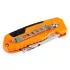 NEO TOOLS Trapézpengés kés, 90 fokban elfordítható fejjel, vágó és kaparó funkció, összecsukható, aluházas, 2db tartalék pengével 63-708