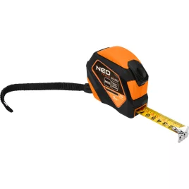   NEO TOOLS Mérőszalag, 5m/25mm, acél, mágneses, autostop+ rögzítő 67-233