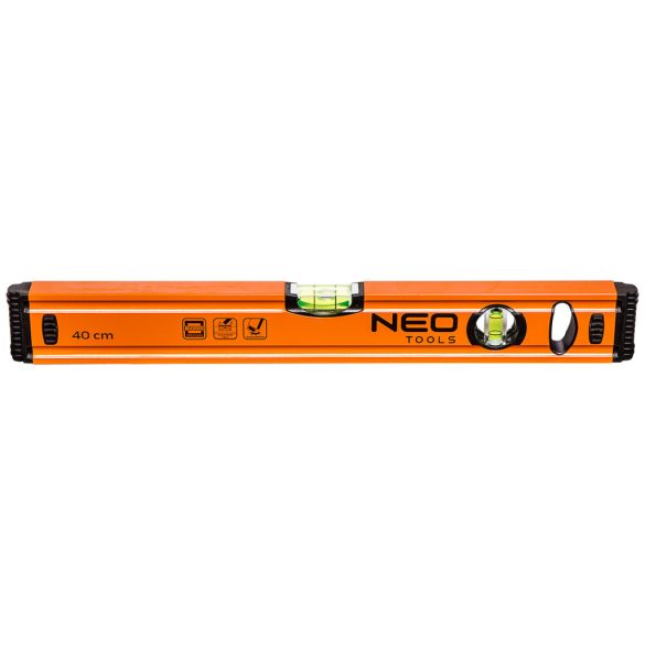 NEO TOOLS Vízmérték 40cm, 2 libella, 1 mart talp 25 év garanciával 71-061