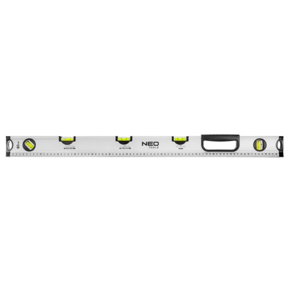 NEO TOOLS Vízmérték, alumínium, lejtésmérő, 5 libella, fogantyú, 80cm 71-123