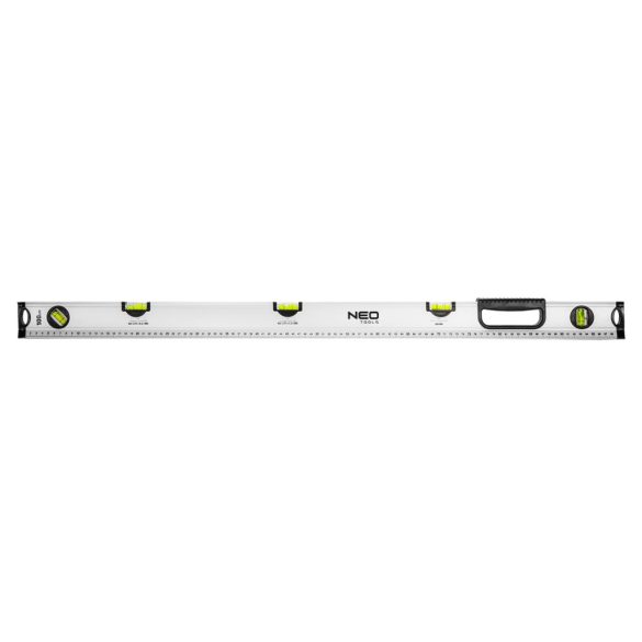 NEO TOOLS Vízmérték, alumínium, lejtésmérő, 5 libella, fogantyú, 100cm 71-124