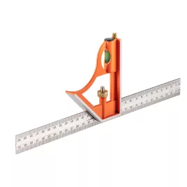   NEO TOOLS Profi szögmérő, derékszög és vonalzó, rozsdamentes-alu 30cm 72-125