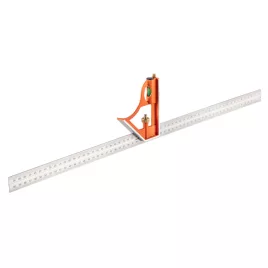   NEO TOOLS Profi szögmérő, derékszög és vonalzó, rozsdamentes-alu 60cm 72-126