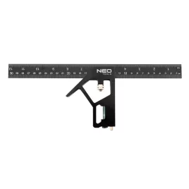   NEO TOOLS Profi szögmérő, derékszög és vonalzó, festett-alu 30cm 72-127