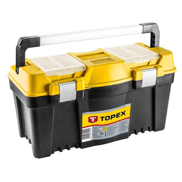 TOPEX Szerszámosláda, szerszámláda 25", alu fogantyúval, 60x29x33cm 79R129
