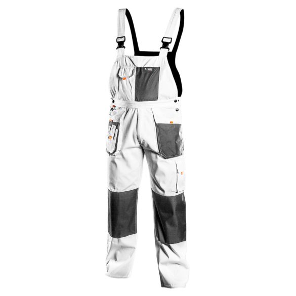 NEO TOOLS Kantáros Munkásnadrág, HD, fehér XXL/58 81-140-XXL
